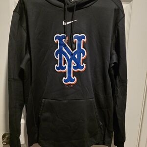 Nike Black Hoodie with Blue and Orange Logo